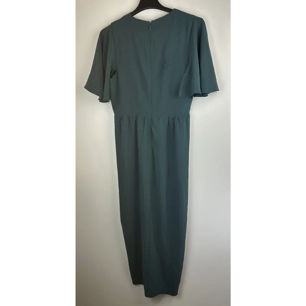 City Chic Braelynn Maxi Dress Emerald Tulip Flutter S Plus Size 16 Wedding *Flaw - Picture 12 of 16